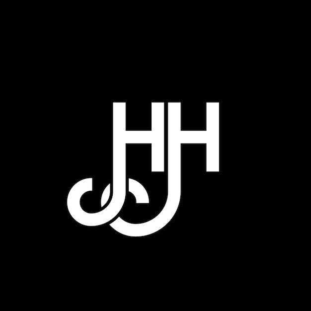 Diseño del logotipo con letras HH en fondo negro HH iniciales creativas concepto del logotipo de letras hh diseño de letras HH diseño de letras blancas en fondo negro logotipo H H h H