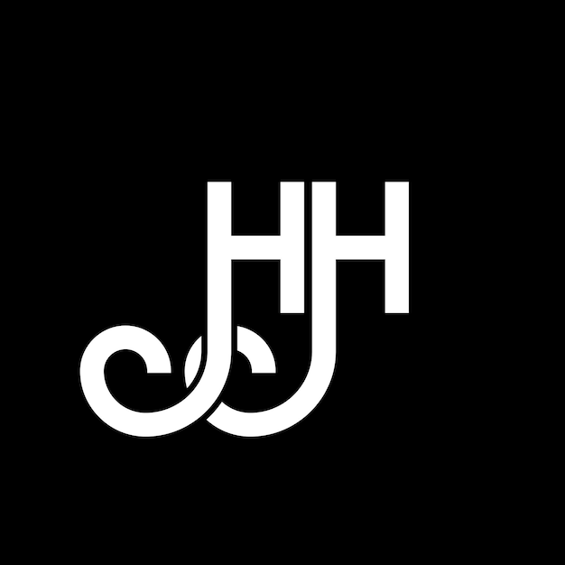 Diseño del logotipo con letras HH en fondo negro HH iniciales creativas concepto del logotipo de letras hh diseño de letras HH diseño de letras blancas en fondo negro logotipo H H h H