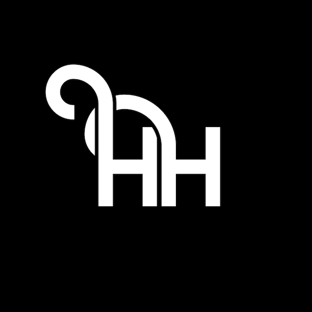 Diseño del logotipo con letras HH en fondo negro HH iniciales creativas concepto del logotipo de letras hh diseño de letras HH diseño de letras blancas en fondo negro logotipo H H h H
