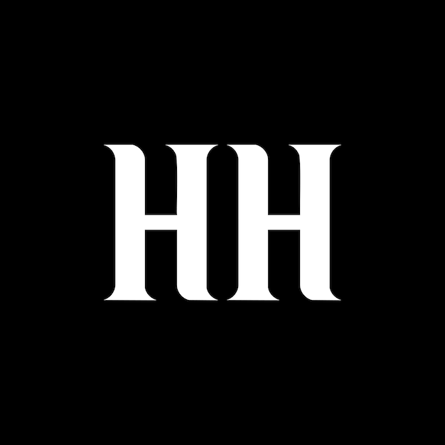 Diseño del logotipo de las letras HH HH Letra inicial HH Monograma en mayúsculas Logotipo de color blanco