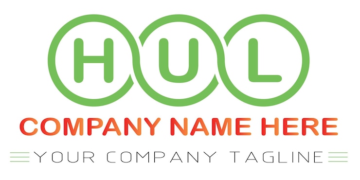 Vector diseño del logotipo de las letras hul