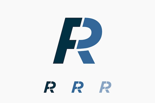 Diseño de logotipo de letras iniciales con concepto de letra fr