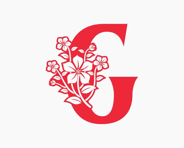 Diseño de logotipo de letras iniciales g de mona flower