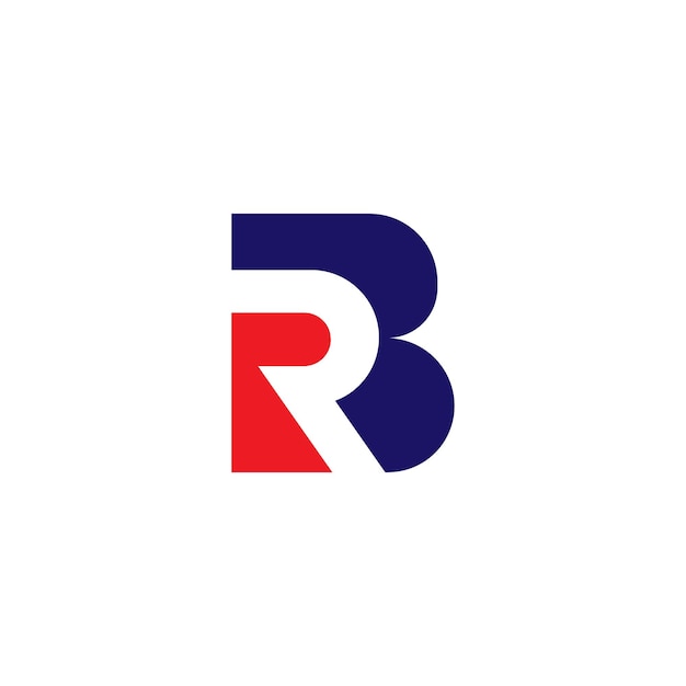 Diseño de logotipo de letras iniciales mínimo moderno RB o BR