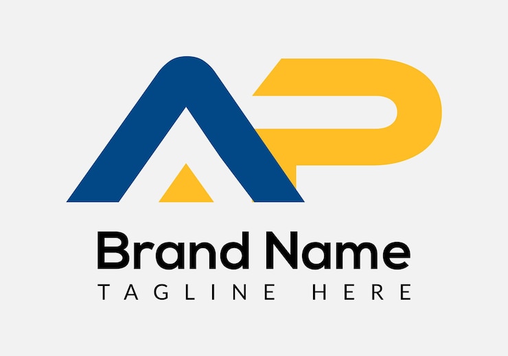Vector diseño de logotipo de letras iniciales modernas de letra ap abstracta