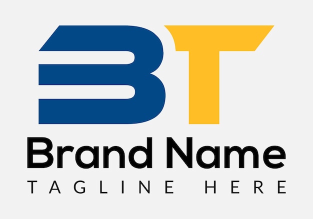 Diseño de logotipo de letras iniciales modernas de letra BT abstracta