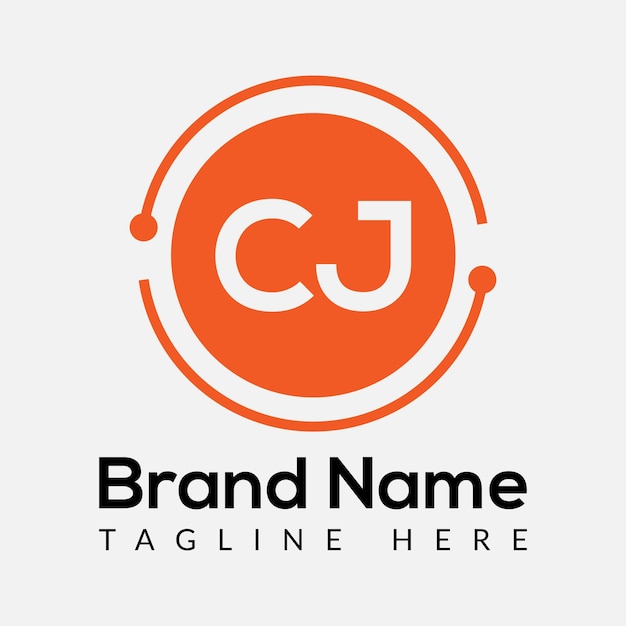 Diseño de logotipo de letras iniciales modernas de letra CJ abstracta