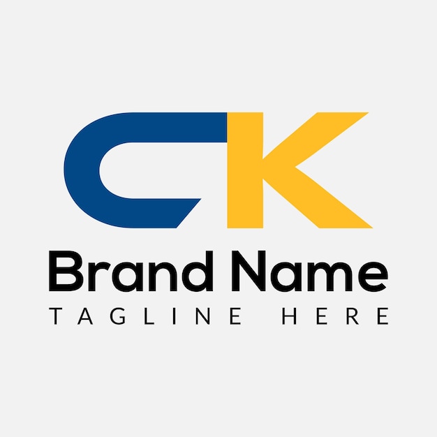 Diseño de logotipo de letras iniciales modernas de letra CK abstracta