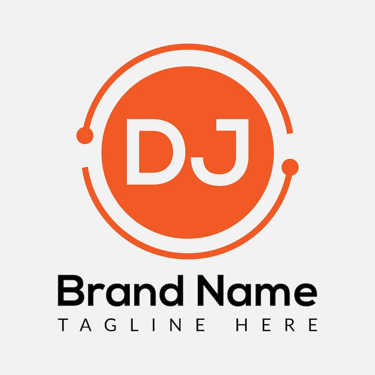Vector diseño de logotipo de letras iniciales modernas de letra dj abstracta