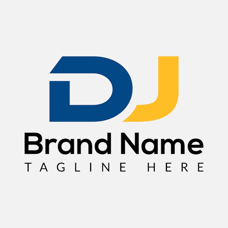 Vector diseño de logotipo de letras iniciales modernas de letra dj abstracta