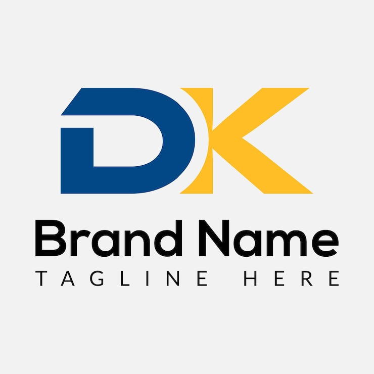 Vector diseño de logotipo de letras iniciales modernas de letra dk abstracta
