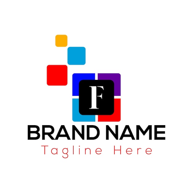 Diseño de logotipo de letras iniciales modernas de letra F abstracta