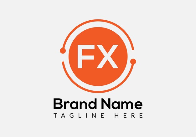Diseño de logotipo de letras iniciales modernas de letra FX abstracta