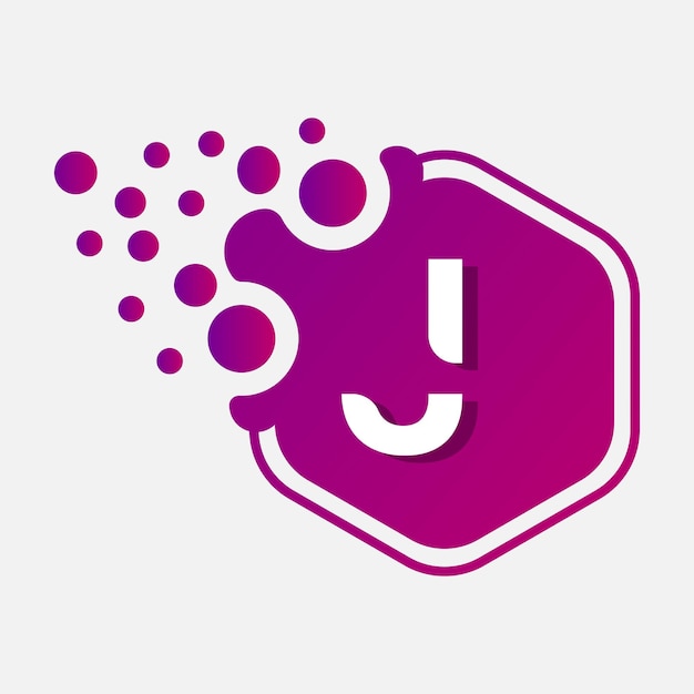 Diseño de logotipo de letras iniciales modernas de letra J abstracta