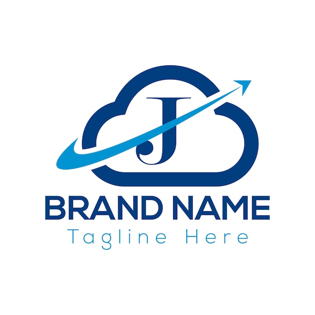Diseño de logotipo de letras iniciales modernas de letra J abstracta