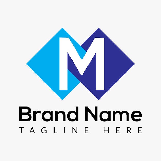 Diseño de logotipo de letras iniciales modernas de letra M abstracta