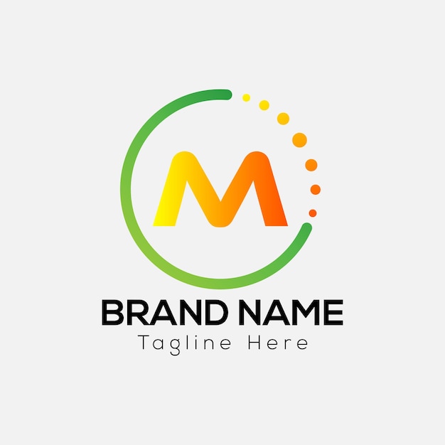 Diseño de logotipo de letras iniciales modernas de letra M abstracta