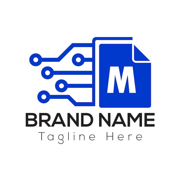 Diseño de logotipo de letras iniciales modernas de letra M abstracta