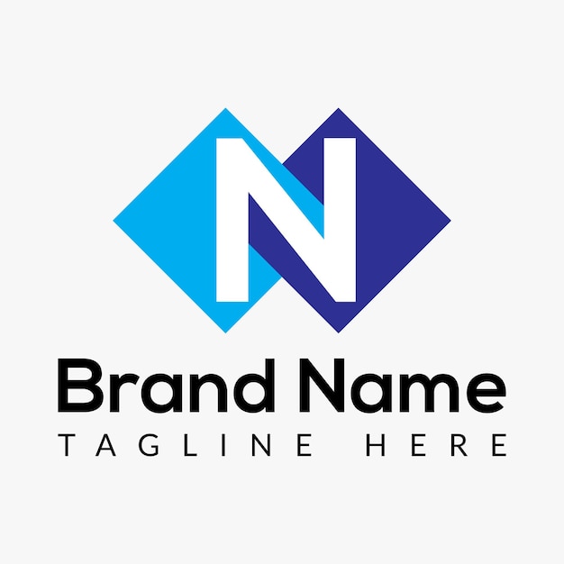 Diseño de logotipo de letras iniciales modernas de letra N abstracta