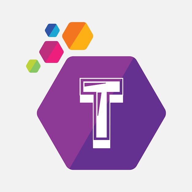 Diseño de logotipo de letras iniciales modernas de letra T abstracta