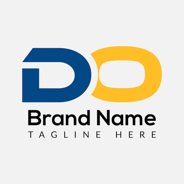 Diseño de logotipo de letras iniciales modernas de letras DO abstractas