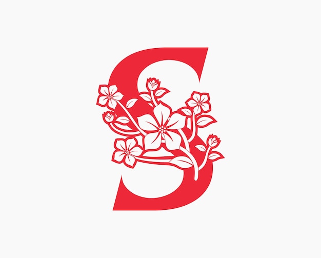 Diseño del logotipo de las letras iniciales s de mona flower