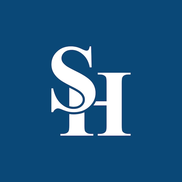 Diseño de logotipo de letras iniciales SH o HS