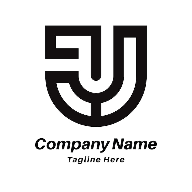Diseño del logotipo de las letras J y U