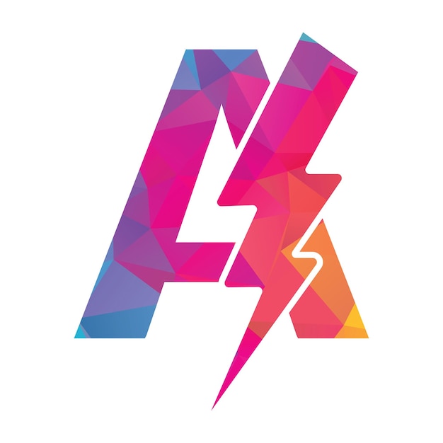 Un diseño de logotipo de letras con el logotipo Flash Lightning Thunder Letter.