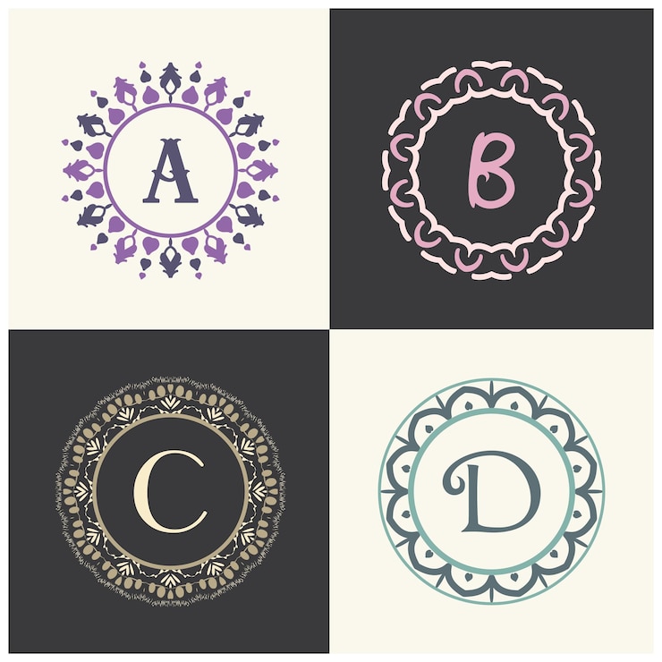 Vector diseño de logotipo de letras de marca de productos cosméticos y de belleza monograma de letra vectorial abcd