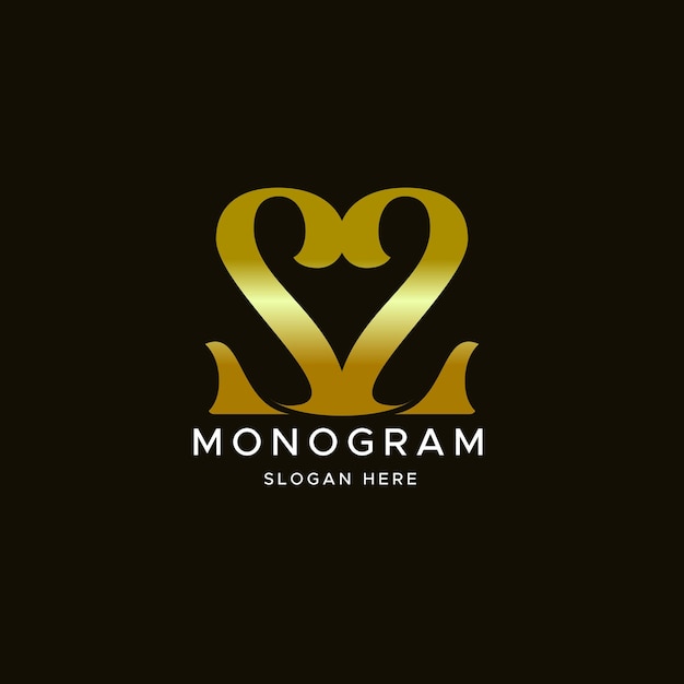 Diseño de logotipo con letras de monograma elegantes vinculadas