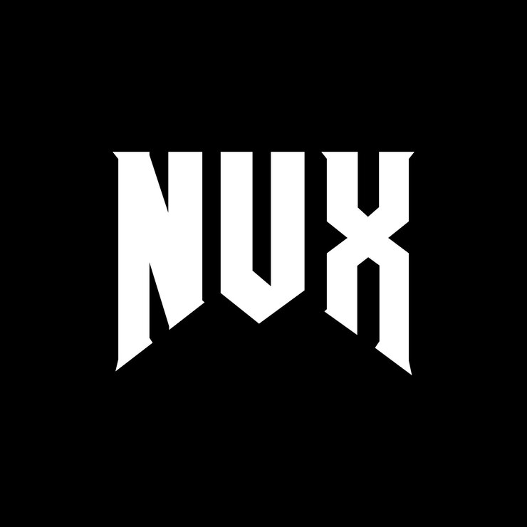 Vector diseño de logotipo de letras nux para la empresa de tecnología diseño de logos nux combinación de colores blanco y negro logotipo nux vector diseño nux icono núx alfabeto núx tipografía diseño de logotipo