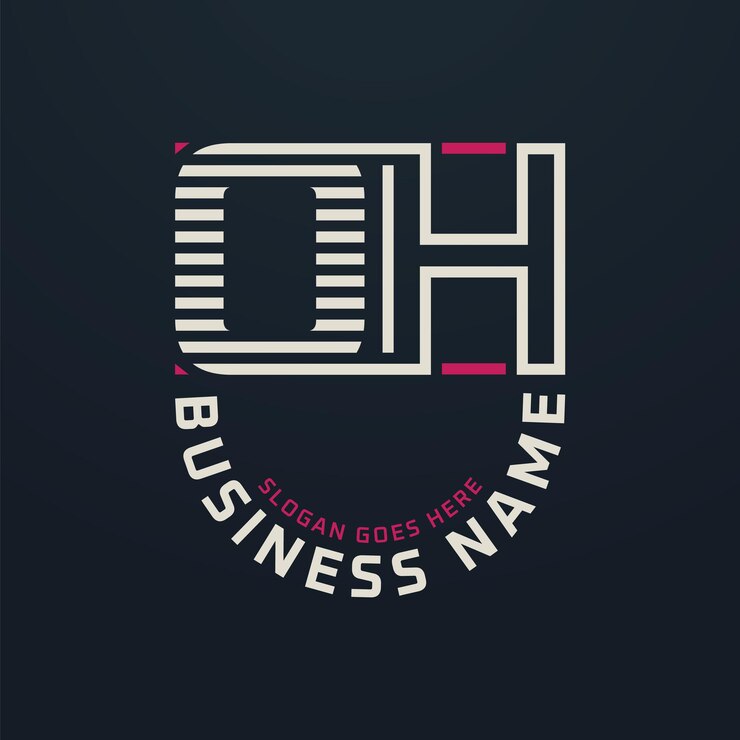 Vector diseño del logotipo de las letras de oh premium oh diseño de logotipo de negocios modernos