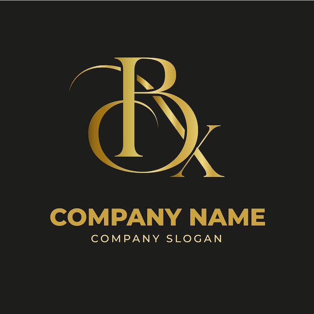 Diseño del logotipo de letras de oro de lujo BX Vector elegante