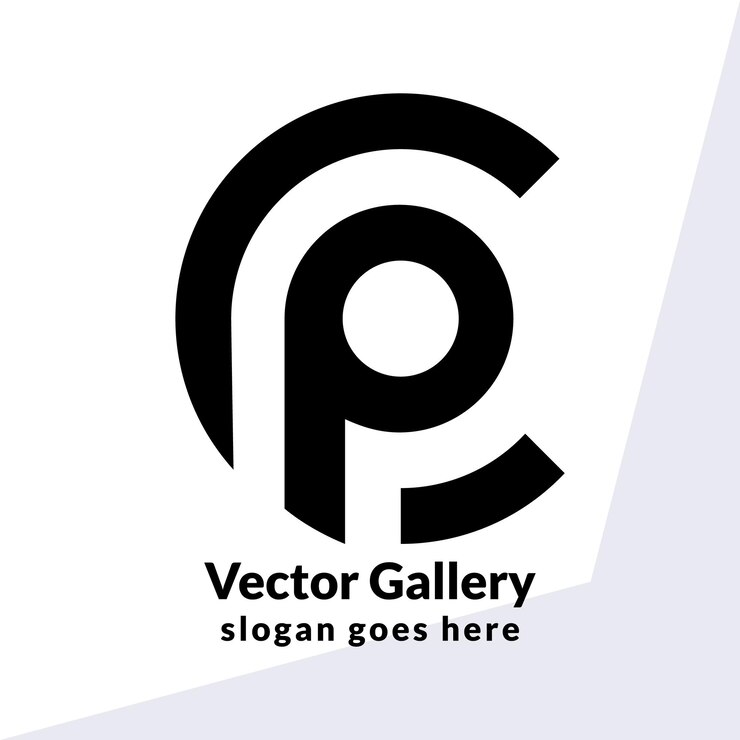 Vector diseño del logotipo de las letras p y c