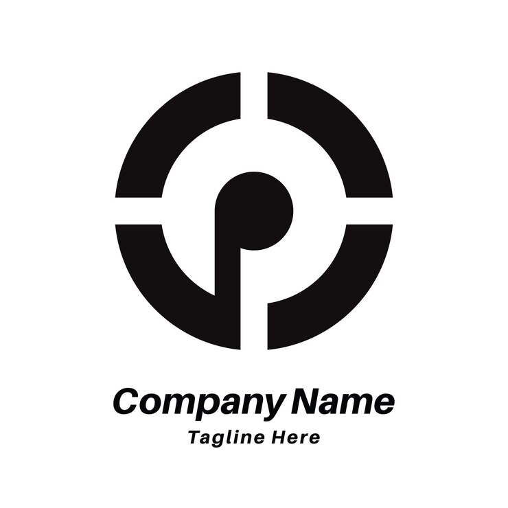 Vector diseño del logotipo de las letras p y c