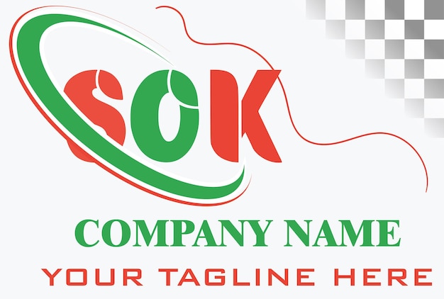 Diseño del logotipo de las letras SOK