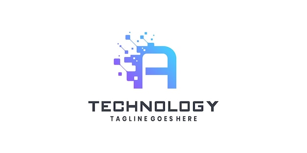 Un diseño de logotipo de letras para la tecnología