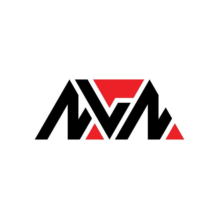 Vector diseño de logotipo de letras triangulares con forma de triángulo diseño de monograma de logotipo triangular nln plantilla de logotipo vectorial triangular con color rojo