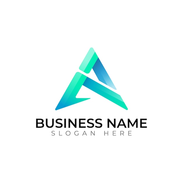 un diseño de logotipo de letras vectoriales 3D con gradiente
