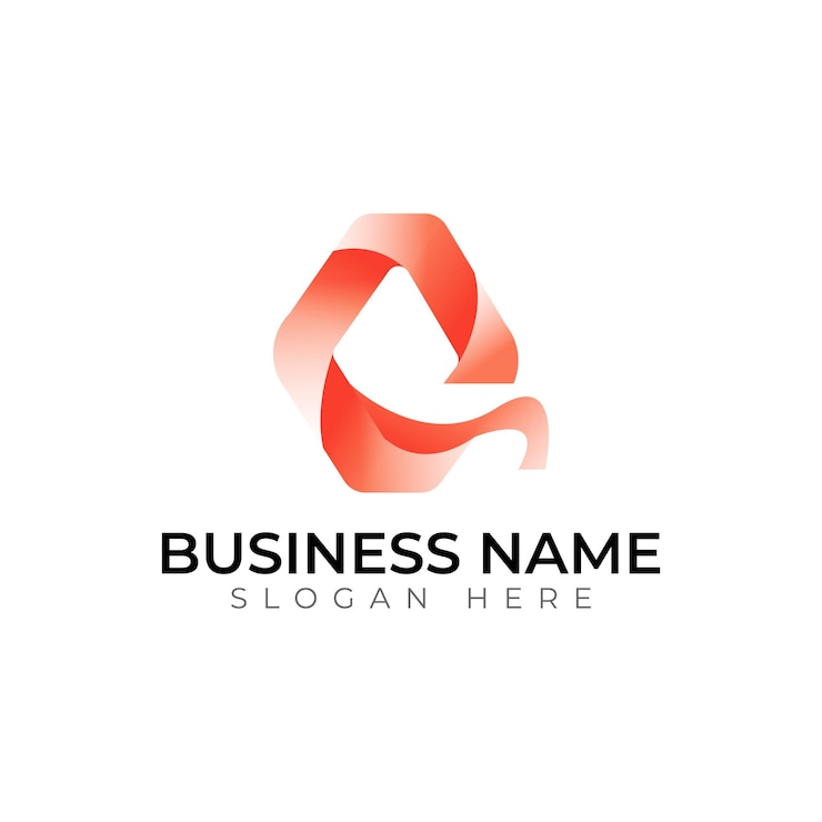 Vector diseño de logotipo de letras vectoriales abstractas de gradiente q 3d