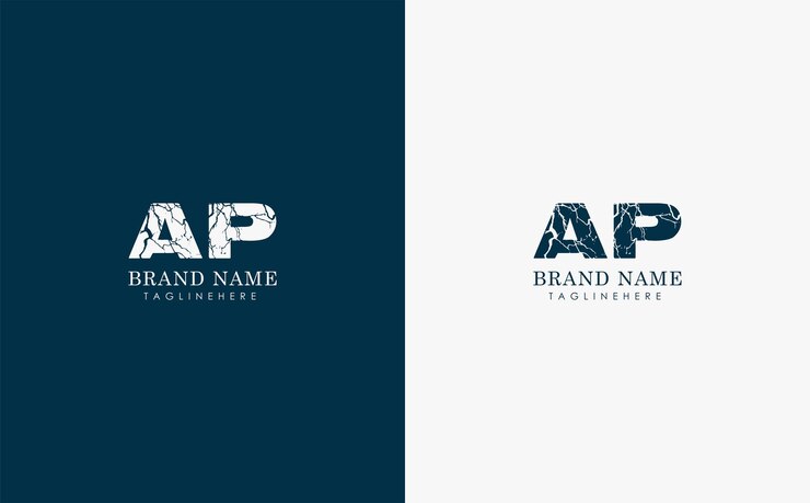 Vector diseño del logotipo de las letras vectoriales ap