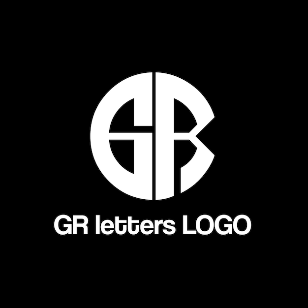 Diseño del logotipo de las letras vectoriales de GR