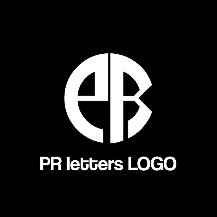 Vector diseño del logotipo de las letras vectoriales pr