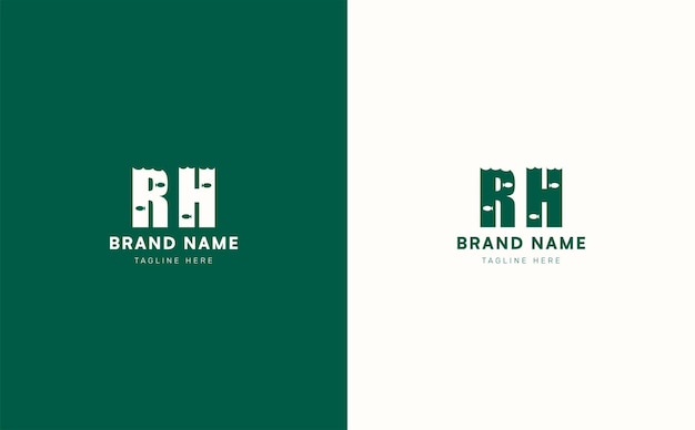 Diseño del logotipo de las letras vectoriales RH