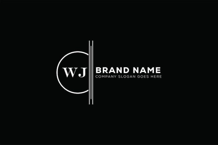 Vector diseño del logotipo de letras de wj plantilla vectorial de logotipo de monograma de negocios y bienes raíces de wj