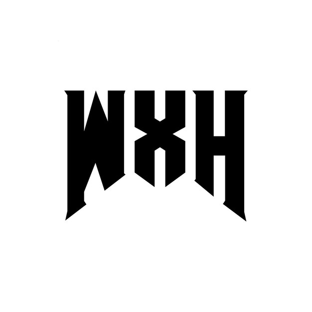 Diseño de logotipo de letras WXH para una empresa de tecnología Diseño de Logotipo WXH combinación de colores blanco y negro Logotipo WxH vector Diseño de WXH icono WXH alfabeto Diseño de logotype WXH