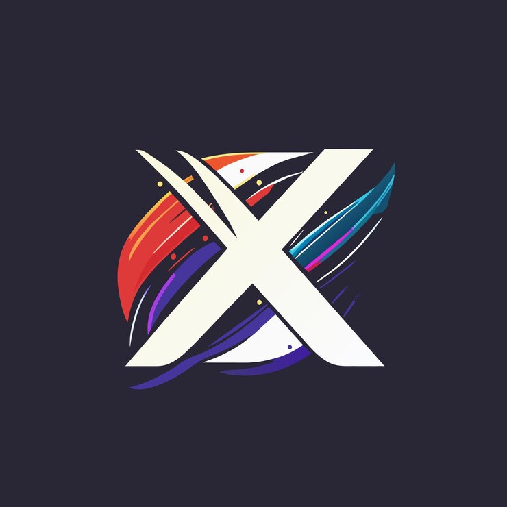 Vector diseño del logotipo de letras x coloridas