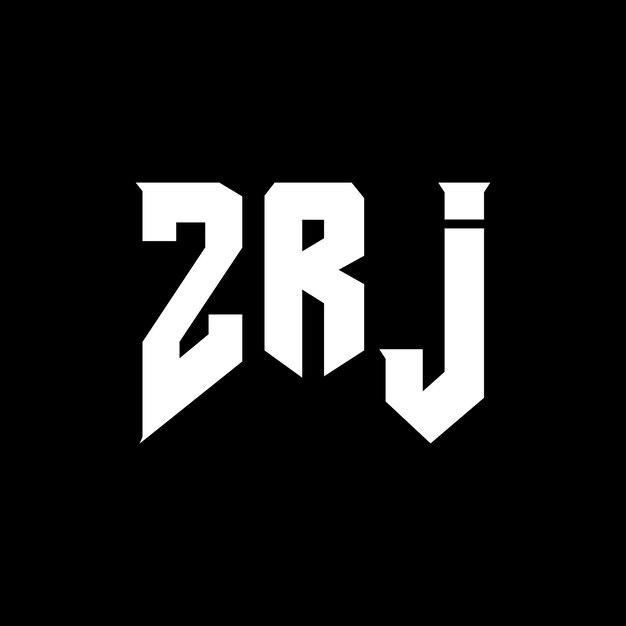 Diseño de logotipo de letras ZRJ para una empresa de tecnología Diseño de logos ZRJ combinación de colores blanco y negro Logotipo ZRJ vector ZRJ diseño Icono ZRJ alfabeto ZRJ tipografía diseño de logotipo