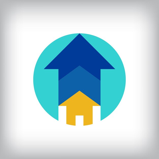 Diseño de logotipo de letrero de la industria inmobiliaria con estilo plano vectorial Diseño de identidad